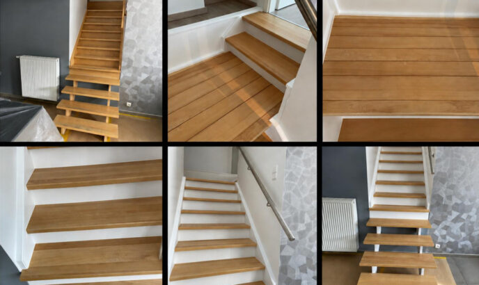4Design - Peintre en bâtiment à Fléron, Liège : Réalisation : Rénovation d&rsquo;un escalier . Fléron
